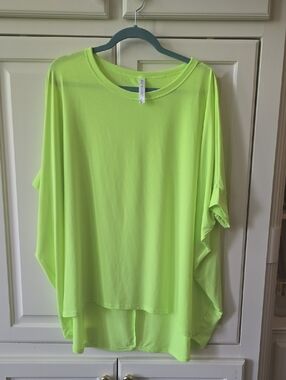 Neon Lime Relaxed Women's Tunic Top